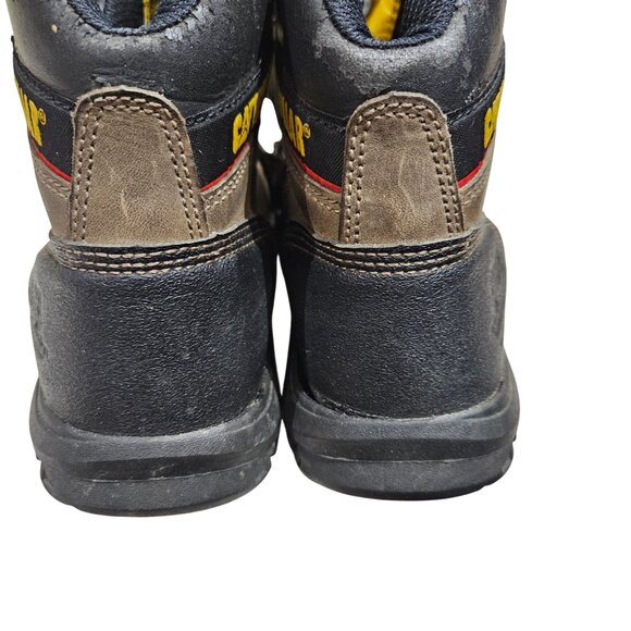 CAT Mens Steel Toe Work Boots Size 10 M Brown & Black Leather - Picture 6 of 9